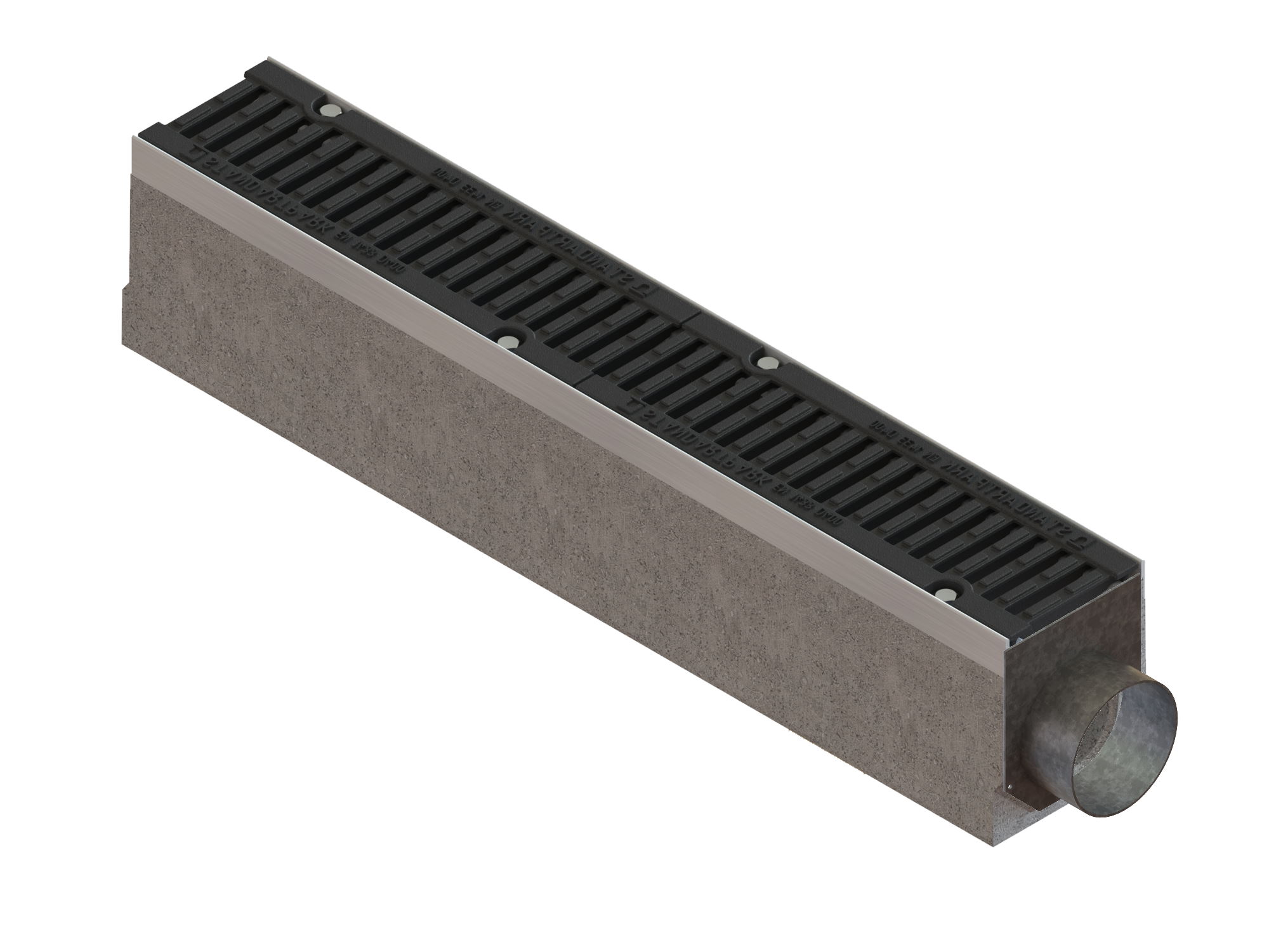 Лотки бетонные BetoMax Drive DN100 (D400) с уклоном и горизонтальным отводом в конце